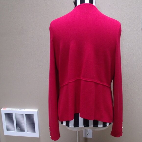 Chico's Red Long Sleeve Cardigan Sz Med - Picture 4 of 8